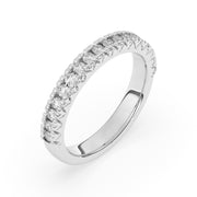 Demi-alliance 17 diamants ronds 0.50 carat or blanc 14 carats Delfina
